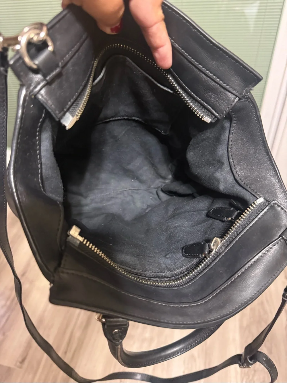 Coach black leather